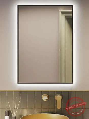 Anakin Wood Framed Rectangle Backlit 3-Color LED Mirror