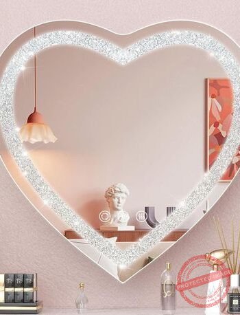 Casmer Crystal Heart 3-Color LED Mirror