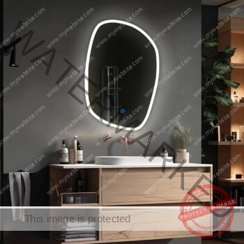 Natural Edge Glow LED Bathroom Mirror - Oval