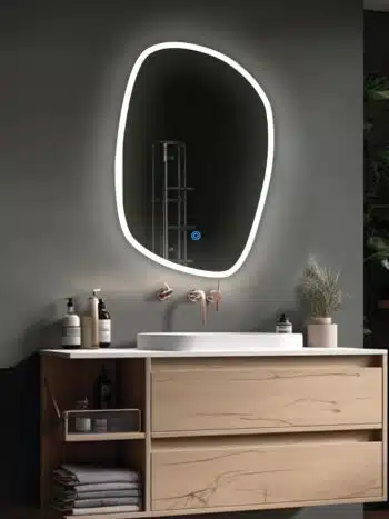 Natural Edge Glow LED Bathroom Mirror - Oval