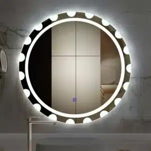 Designer Round LED Mirror with Halo Dot Illumination