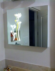 Decorative LED Vanity Mirror with Side Floral Illumination