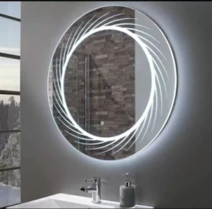 Luxury Circular LED Vanity Mirror with Ambient Back Glow