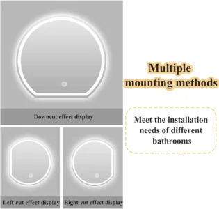Modern Circular LED Mirror with Dual Halo Lighting