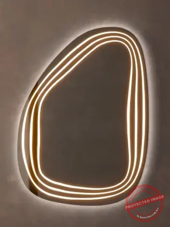 Keira Pebble Shaped 3-Color LED Mirror