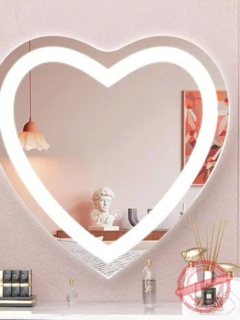 Kresic Heart Shape 3-Color LED Mirror