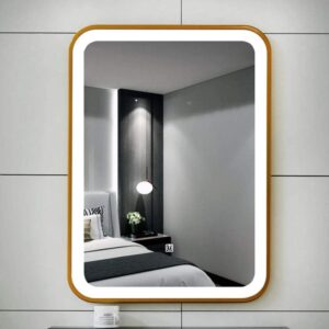 gold frame outer frosted led mirror