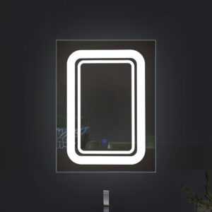 square shape frosted design led mirror