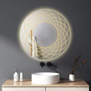 Round Geometric LED Bathroom Mirror