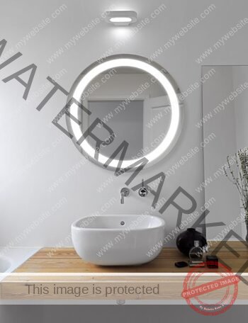 Premium 30-Inch LED Lighted Mirror with White Branded LED – Contemporary Design