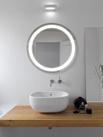 Premium 30-Inch LED Lighted Mirror with White Branded LED – Contemporary Design
