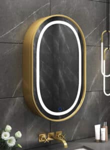 Vertical Capsule LED Wall Mirror with Halo Light