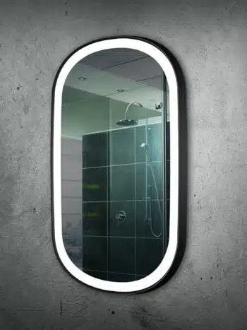Senta Capsule LED Mirror | Black Metal Frame