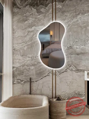 Wavy Irregular 3-Color LED Mirror