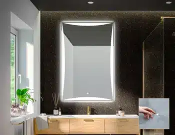 LED light mirror enhancing a stylish vanity setup