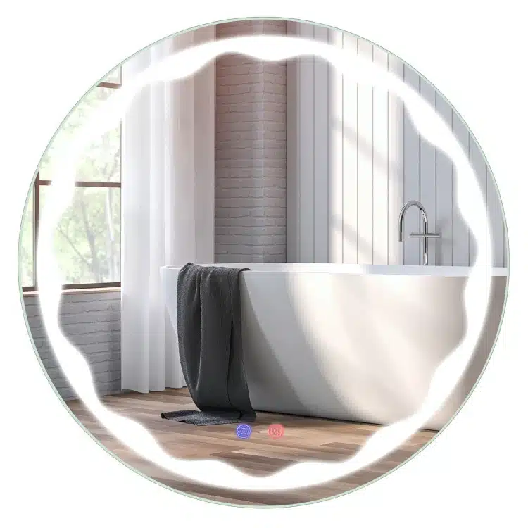 luxury round led mirror frosted design