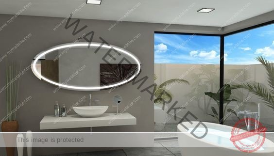 LED light mirror enhancing a luxurious bathroom