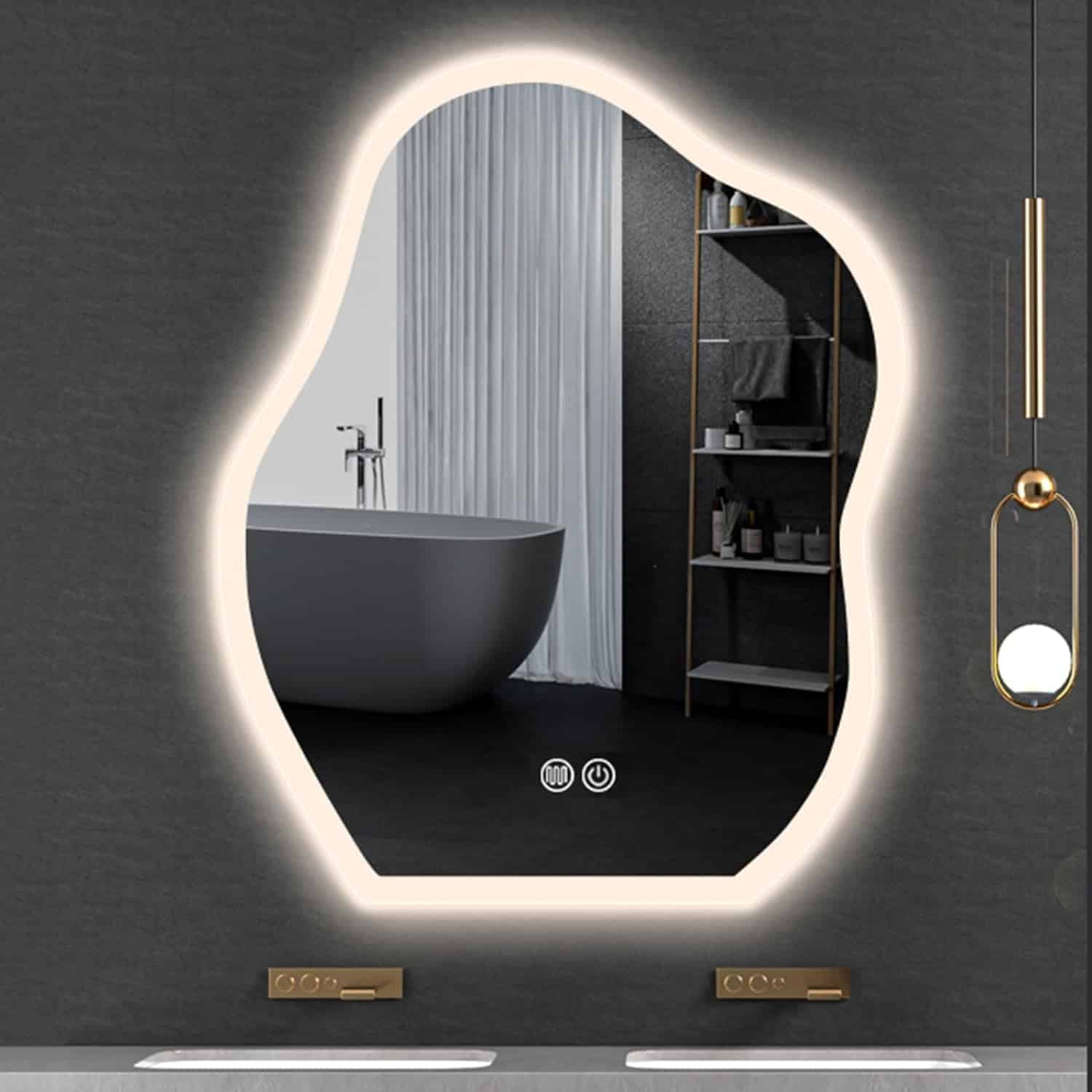 Modern LED light mirror enhancing home decor