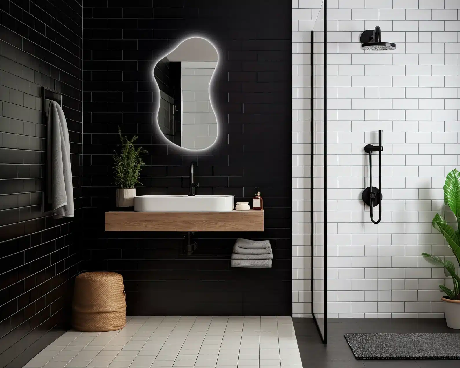 LED light mirror showcasing its eco-friendly features and stylish design