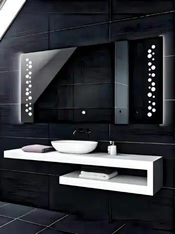rectangle frosted design led mirror