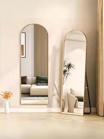 Arc Half Round Standing Mirror - Anodized & Portable