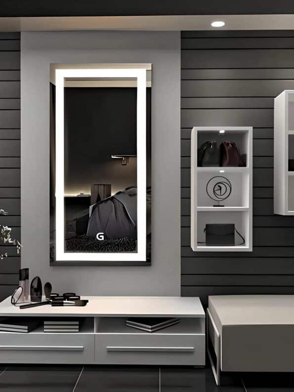 Full-length dressing room LED mirrors with adjustable lighting