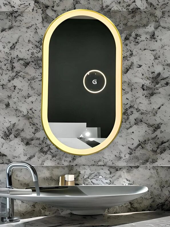 modern oblong led mirror