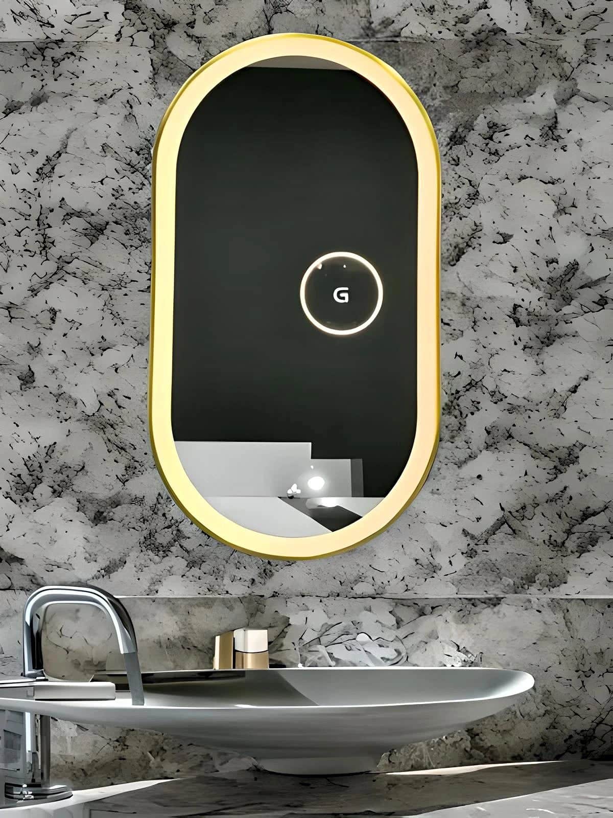 modern oblong led mirror