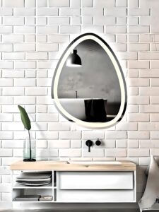 Artistic LED Mirror for a Modern Oasis.