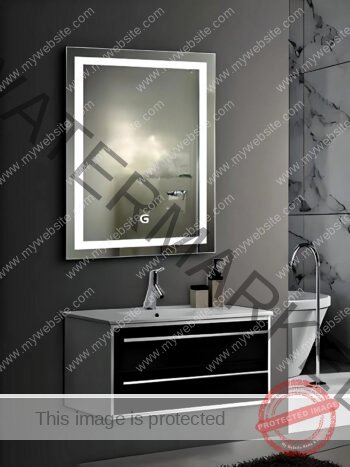 Short Rectangular LED Mirror - Touch Sensor & Dual Tone Light
