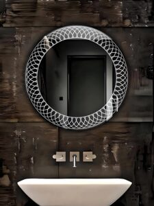 Round led mirror forsted designing
