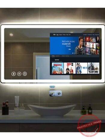 Luxury Android TV LED Mirror with Remote – Smart Bathroom Mirror