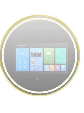 Round Smart Android TV LED Mirror with Touch & Remote – Luxury Bathroom Tech