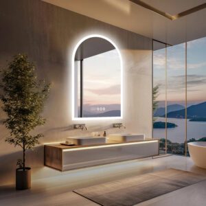 LED mirrors and battery backup options during power cuts.