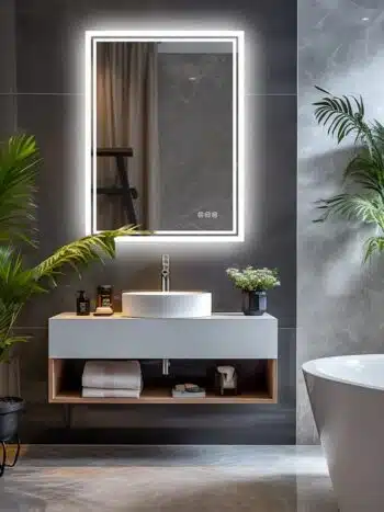 Super Bright LED Bathroom Backlit Mirror – Anti-Fog, Dimmable, and Touch Controls