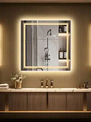 Frameless LED Lighted Bathroom Mirror – Dual Lighting, Anti-Fog, and Touch Controls