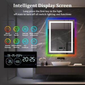 IP-rated waterproof LED mirror in a steamy bathroom environment