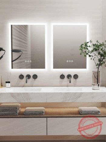 20x30 Inch Rectangular LED Bathroom Mirror – Anti-Fog, Dimmable, and Touch Controls
