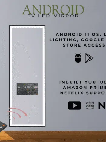 Luxury Android TV LED Mirror with Remote – Smart Bathroom Mirror