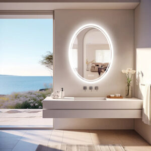 Perfect Oval Outer Forsted LED Mirror.